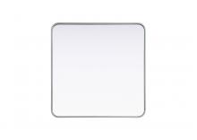 Elegant MR8A3030SIL - Contour Metal Square Mirror 30x30 in Silver