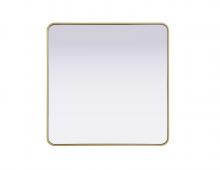 Elegant MR8A3636BRA - Contour Metal Rectangle Mirror 36x36 in Brass