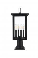 Elegant OD324P21BK - Outdoor Pole Light L9" H21" W9" L4 Black