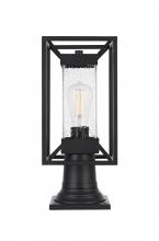 Elegant OD329P16BK - Outdoor Pole Light L7" W7" H16" L1 Black