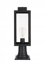 Elegant OD330P19BK - Outdoor Pole Light L6&#34; W6&#34; H19&#34; L1 Black