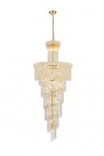 Elegant V1800SR30G/RC - Spiral 28 light Gold Chandelier Clear Royal Cut Crystal