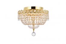Elegant V1900F12G/RC - Century 4 light Gold Flush Mount Clear Royal Cut Crystal