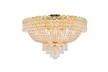 Elegant V1900F20G/RC - Century 9 light Gold Flush Mount Clear Royal Cut Crystal