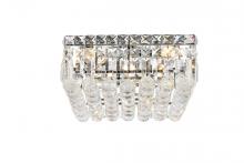 Elegant V2032F14C/RC - MaxIme 5 Light Chrome Flush Mount Clear Royal Cut Crystal