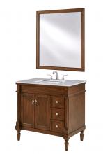 Elegant VF13036WT - 36 In. Single Bathroom Vanity Set in Walnut