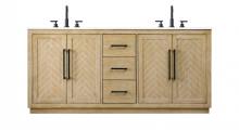 Elegant VF29072DLO - 72 inch Double Bathroom Vanity in Linen Oak