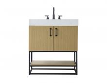 Elegant VF29230MHB - 30 inch Single Bathroom Vanity in Honey Brown