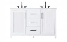 Elegant VF29554DWH - 54 inch Double Bathroom Vanity in White