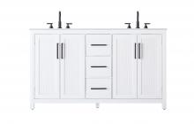 Elegant VF29560DWH - 60 inch Double Bathroom Vanity in White