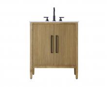 Elegant VF29630LO - Vanity Cabinet 2Dr 30x21.5x35 Linen Oak