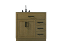 Elegant VF29736MCB - Vanity Cabinet 2Dr3Dw 36"W x 22"D x 35''H Chestnut Brown