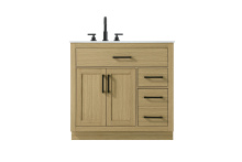 Elegant VF29736MHB - Vanity Cabinet 2Dr3Dw 36"W x 22"D x 35''H Honey Brown