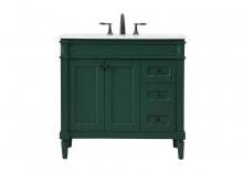 Elegant VF31836GN - 36 Inch Single Bathroom Vanity in Green