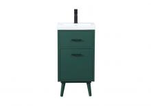 Elegant VF41018MGN - 18 inch bathroom vanity in Green