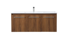 Elegant VF44048WB - 48 inch  Single Bathroom Floating Vanity in Walnut Brown