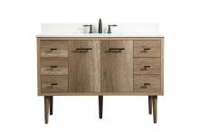 Elegant VF48048NT-BS - 48 inch Single bathroom vanity in natural oak with backsplash