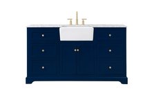 Elegant VF60260BL - 60 inch Single bathroom vanity in blue