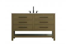 Elegant VF60554MCB - 54 inch Single Bathroom Vanity in Chestnut Brown