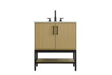 Elegant VF60730MHB - Vanity Cabinet 2Dr 30"x22"x34" Honey Brown