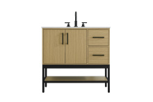Elegant VF60736MHB - Vanity Cabinet 2Dr2Dw 36"x22"x34" Honey Brown