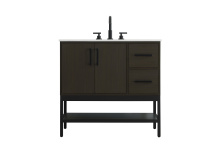 Elegant VF60736MMB - Vanity Cabinet 2Dr2Dw 36"x22"x34" Mocha Brown