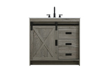 Elegant VF90536RG - Vanity Cabinet 1Dr 2Dw 36''x34''x22'' Rustic Grey