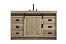 Elegant VF90554NT - Vanity Cabinet 1Dr 4Dw 54''x34''x22'' Natural Oak