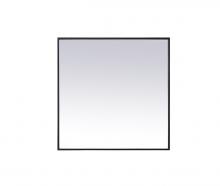 Elegant MR43030BK - Metal Frame Square Mirror 30 inch in Black