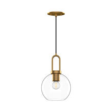 Alora Lighting PD601608AGCL - Soji 8-in Aged Gold/Clear Glass 1 Light Pendant