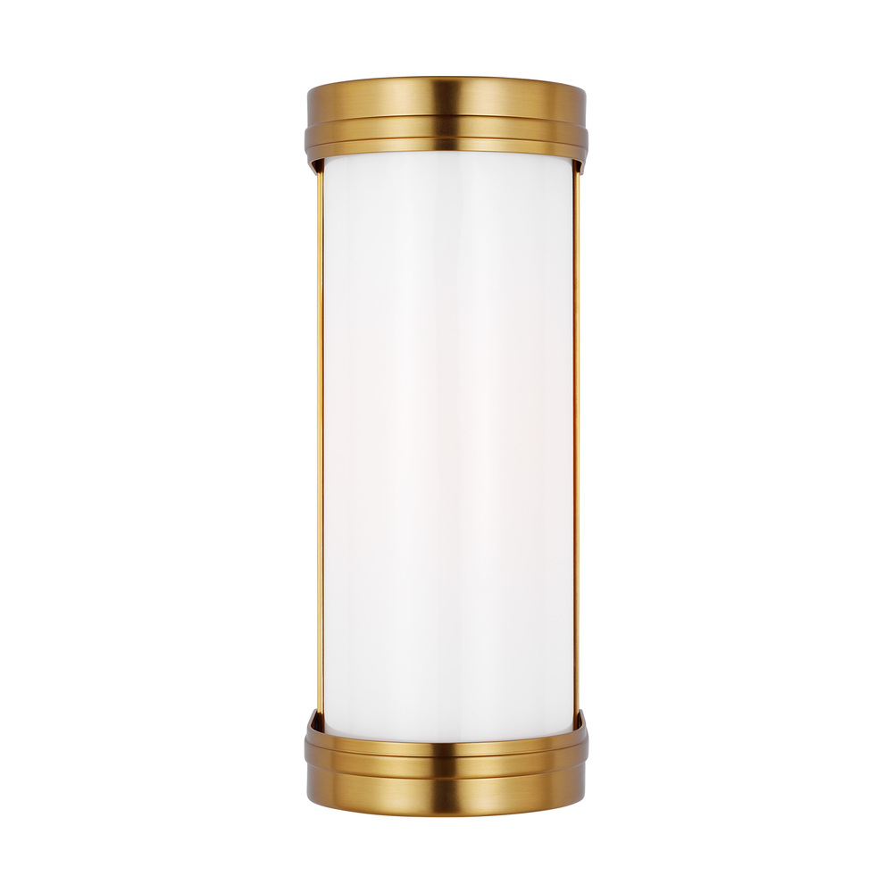 Ifran transitional dimmable indoor small 1-light vanity fixture in a burnished brass finish with etc