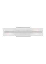 Visual Comfort & Co. Studio Collection 4454302EN3-05 - Dex contemporary 2-light LED indoor dimmable small bath vanity wall sconce in chrome finish with sat