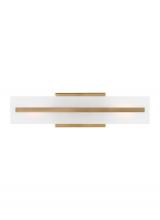 Visual Comfort & Co. Studio Collection 4454302EN3-848 - Dex contemporary 2-light LED indoor dimmable small bath vanity wall sconce in satin brass gold finis