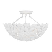 Visual Comfort & Co. Studio Collection AF1173TXW - Kelan traditional dimmable indoor 3-light semi flush mount in a textured white finish with textured