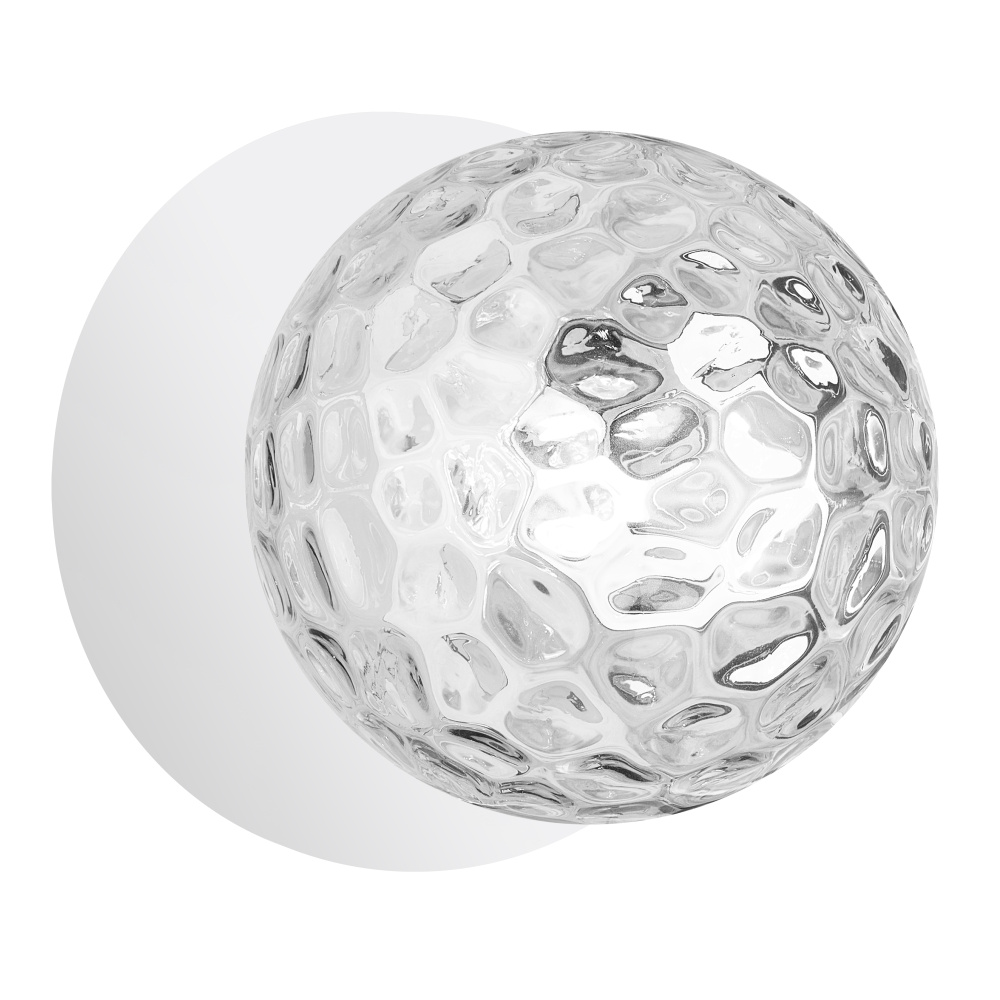 1 Light Matte White Incandescent Wall Sconce with Hammered Glass Globe