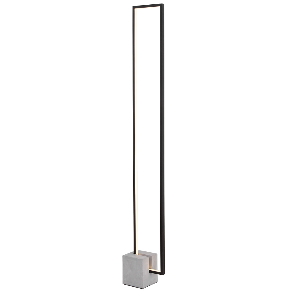 34W Floor Lamp Black With Concrete Base