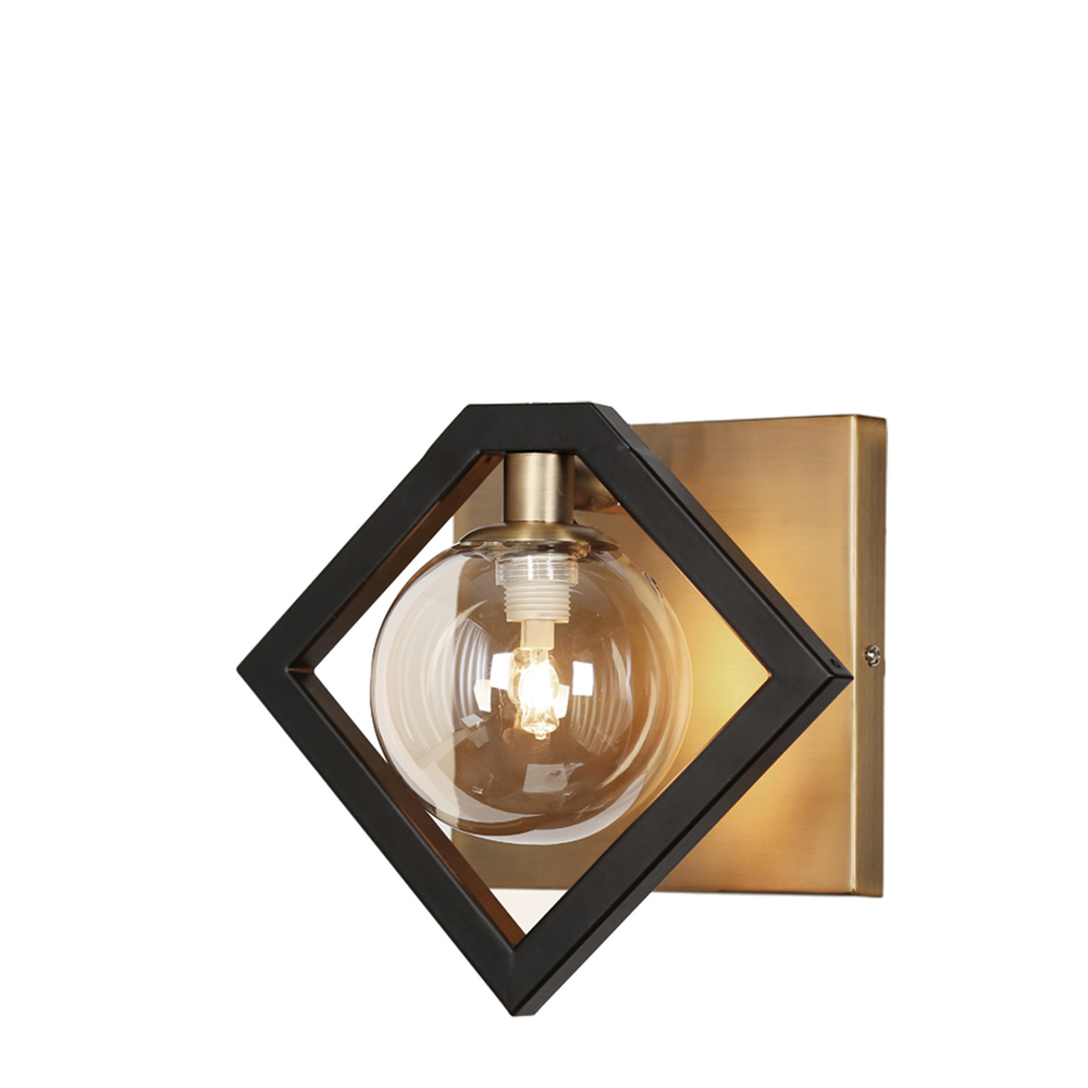 1LT Halogen Wall Sconce MB & VB w/ Champg Glass