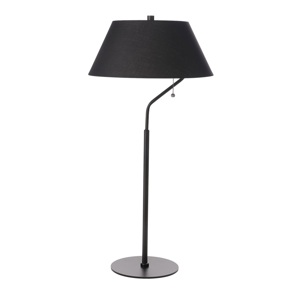 1 Light Matte Black Table Lamp with Black Shade