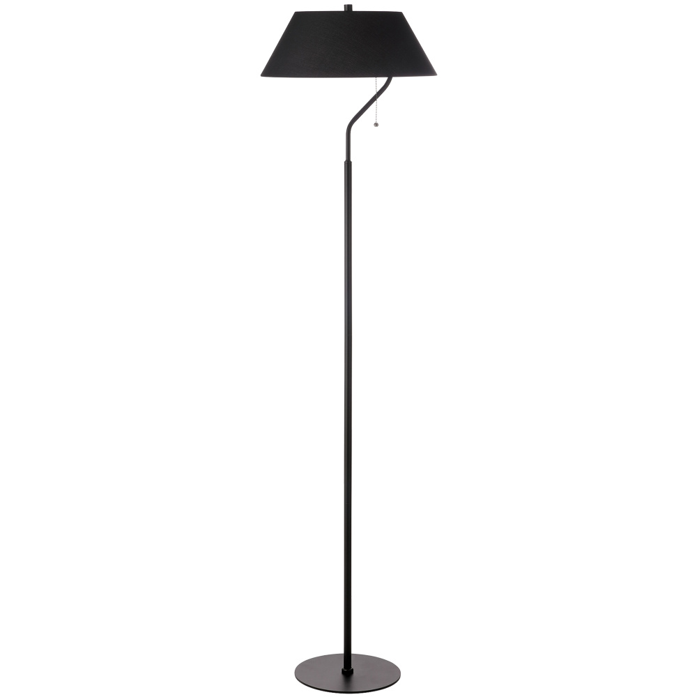1 Light Matte Black Floor Lamp with Black Shade