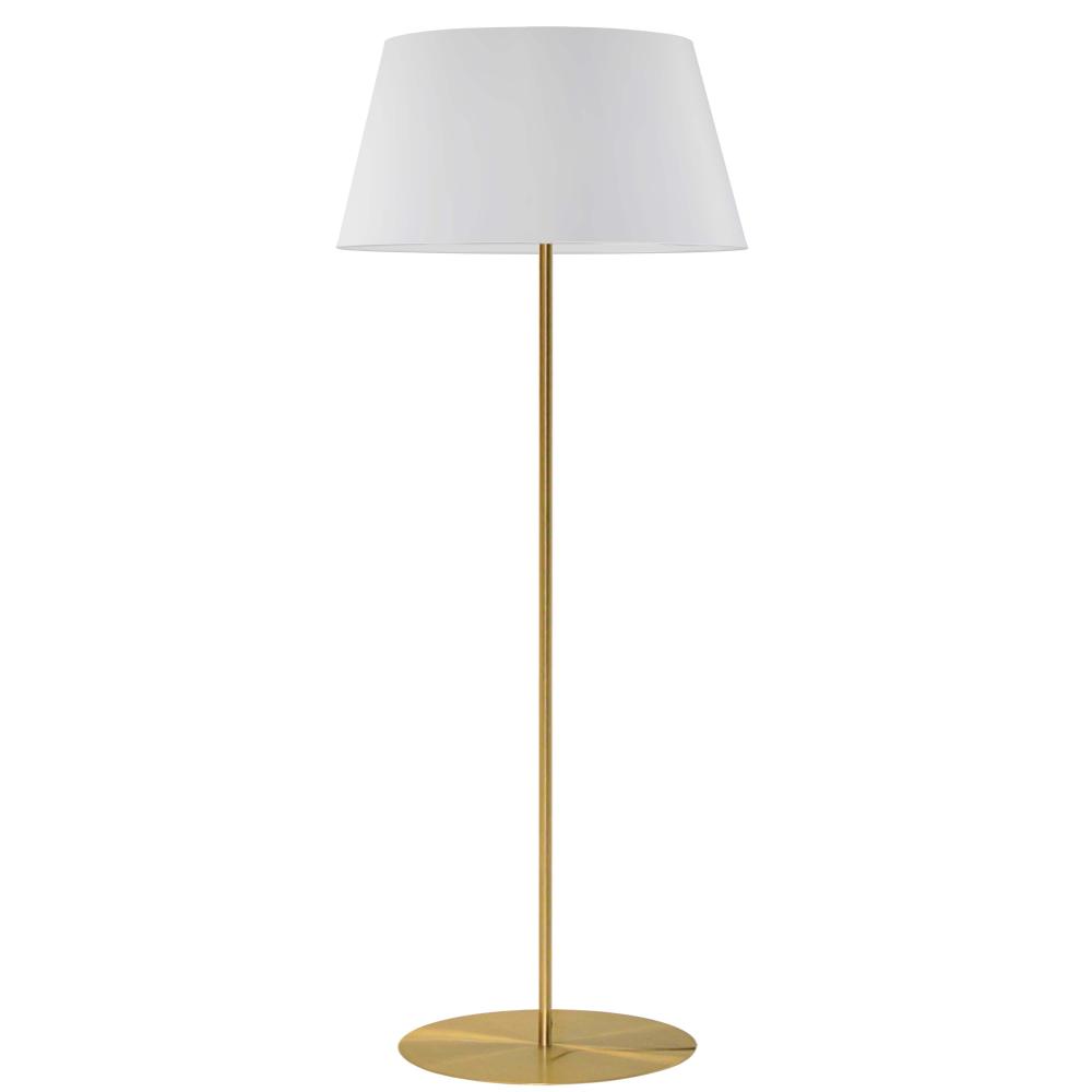 1LT Rnd Base Floor Lamp, AGB w/ WH Shade