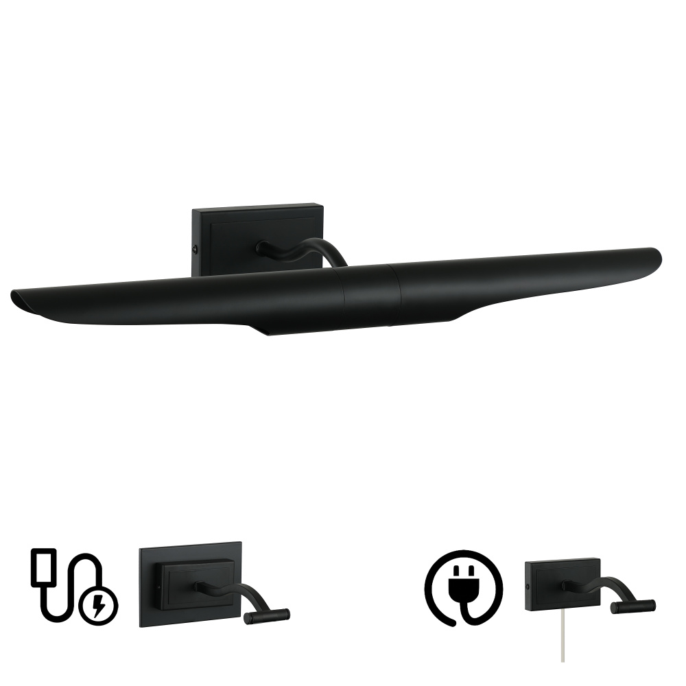 2 Light Matte Black Picture Light