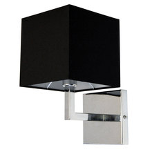 Dainolite 77-1W-PC-BK - 1 Light Incandescent Wall Sconce, Polished Chrome with Black Shade Finish