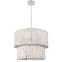 Dainolite CDL-204C-MW-WH - 4LT Chandelier, MW w/ WH Fringe
