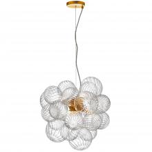 Dainolite CLZ-206P-AGB - 6LT Pendant, AGB w/ CLR Spiral Glass