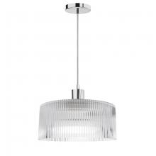 Dainolite NAD-123P-PC-FL - 1LT Pendant, PC w/ FL Glass