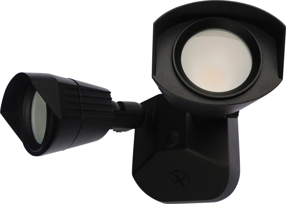 LED Security Light - Dual Head - Black Finish - 3000K - 120-277V - 120V
