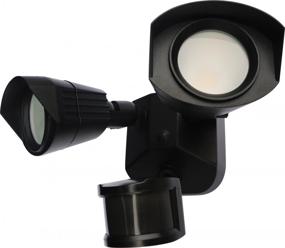 LED Security Light - Dual Head - Black Finish - 4000K - with Motion Sensor - 120V
