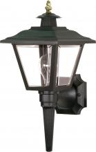 Nuvo SF77/896 - 1 Light - 17'' Coach Lantern with Finial; Beveled Acrylic Panels - Black Finish