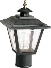 Nuvo SF77/898 - 1 Light - 13'' Coach Post Top Lantern with Finial; Beveled Acrylic Panels; Black Finish