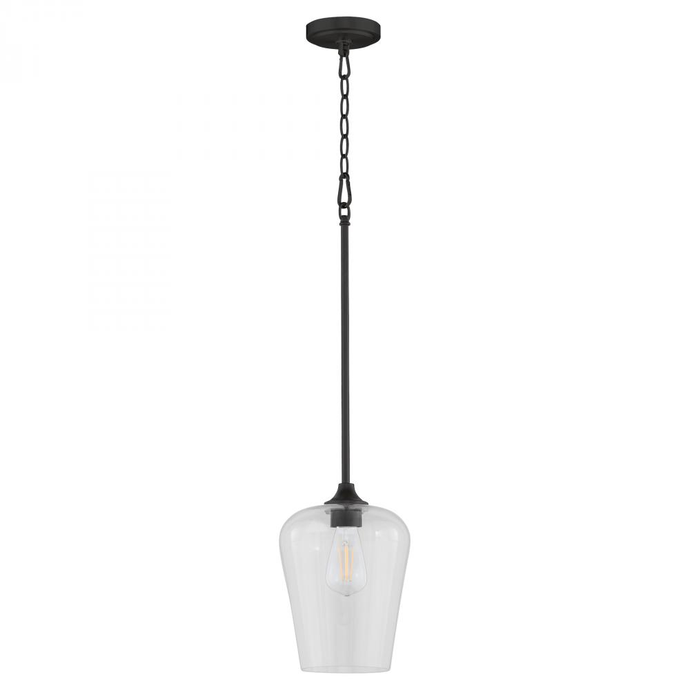 Raymond 1 Light Pendant, Matte Black